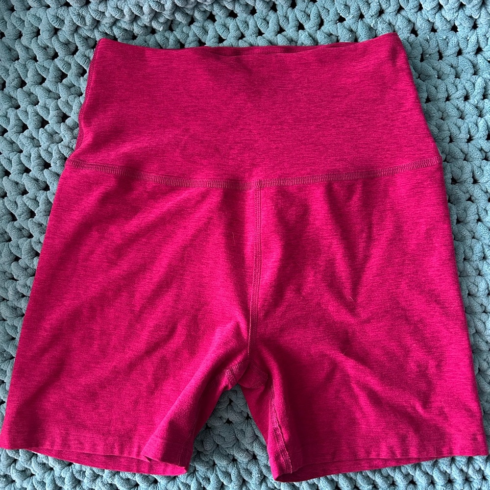 Beyond Yoga Fuchsia High-Waisted Shorts